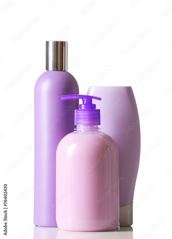 Cosmetic bottles isolated on white background Cosmetic bottles isolated on white background