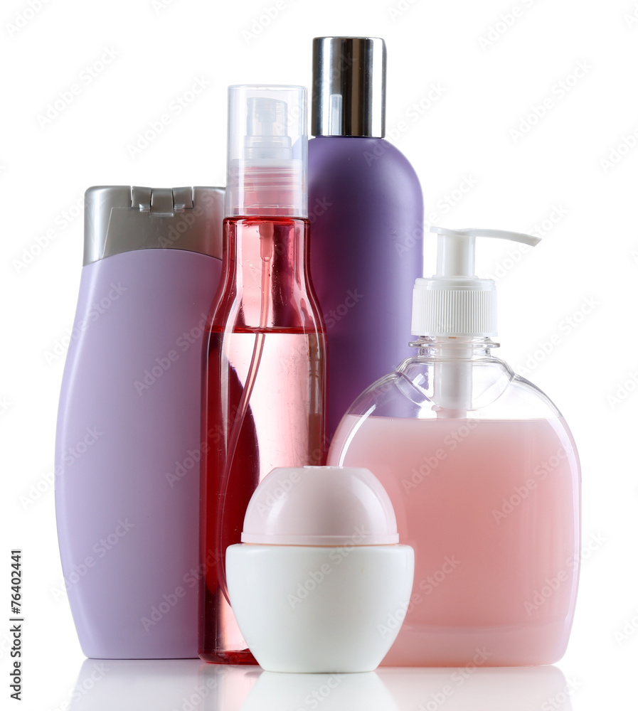 Cosmetic bottles isolated on white background Cosmetic bottles isolated on white background