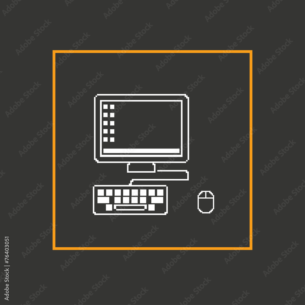 Simple stylish laptop pixel icon. Vector design Simple stylish laptop pixel icon. Vector design