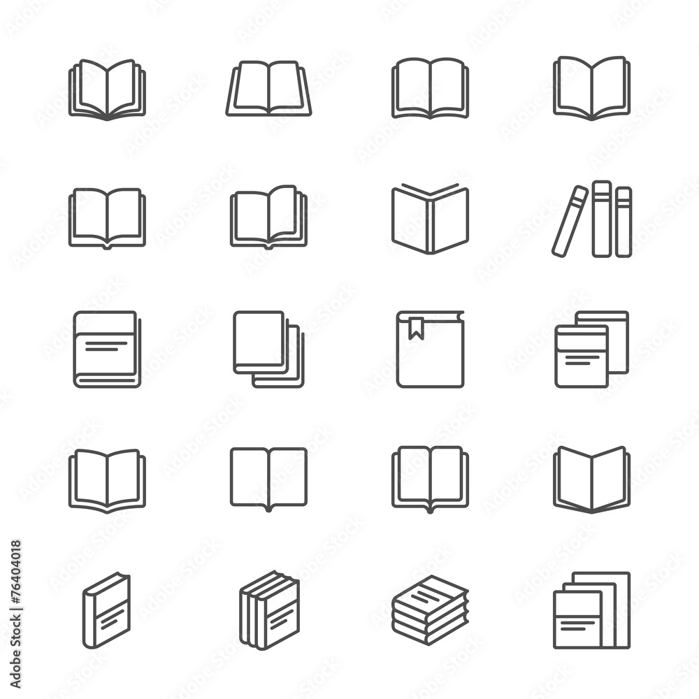 Book thin icons Book thin icons