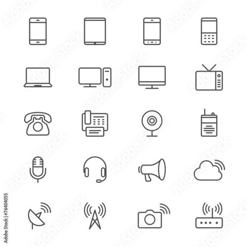 Communication device thin icons