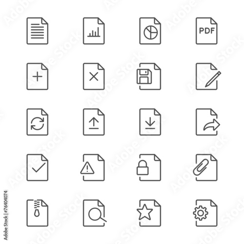 Document thin icons