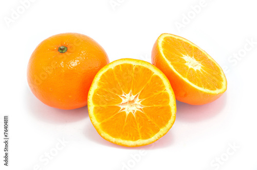 Group of orange fruit on bamboo basket