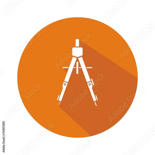 Icono compás naranja botón sombra
