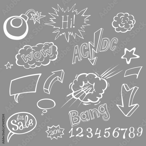Bomb explosion comic style templates. Vector illustration