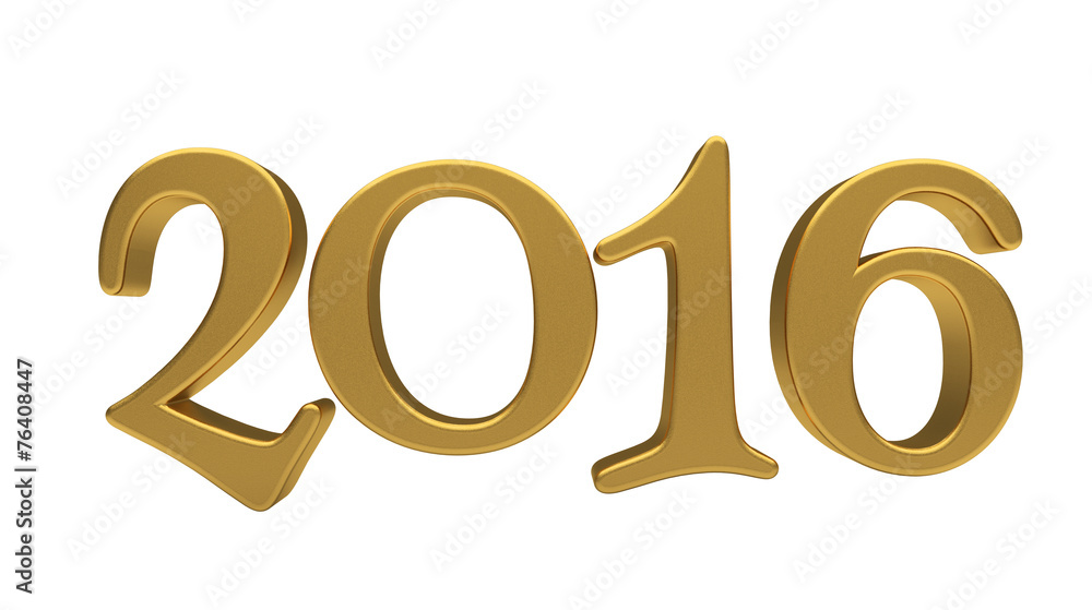 Gold 2016 lettering isolated Gold 2016 lettering isolated
