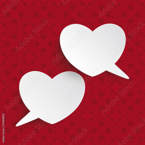 White Hearts Speech Bubbles Ornaments