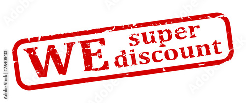 Red oval stamp with the words - we super discount - vector svg