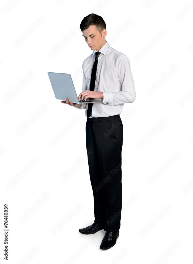 Business man with laptop