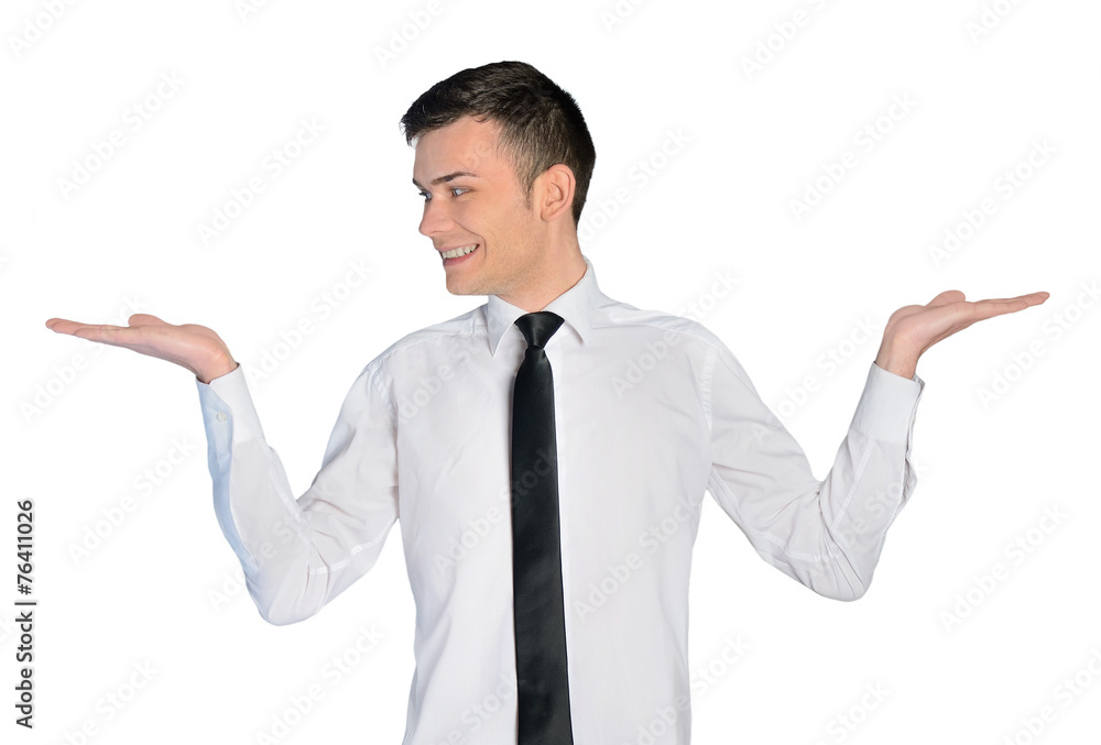 Man showing empty hands Man showing empty hands