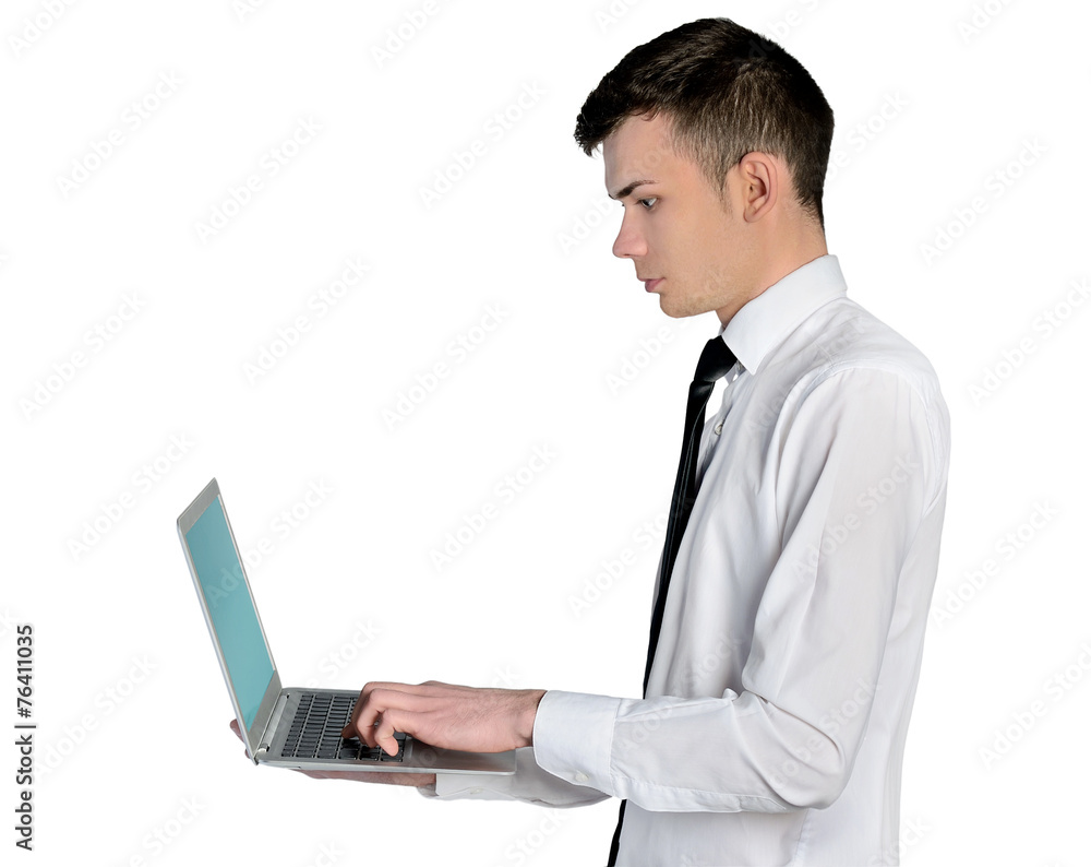 Business man with laptop Business man with laptop
