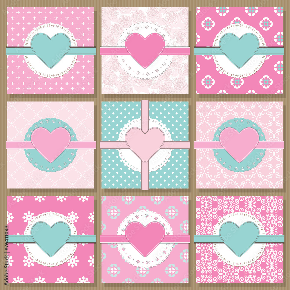 Valentine's day templates set. Valentine's day templates set.
