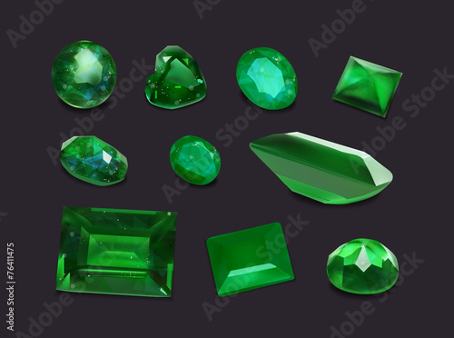 Emerald gemstones collection