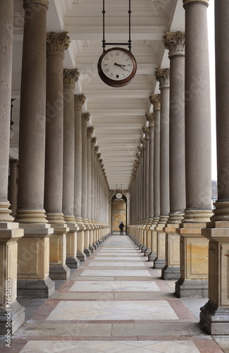 Classical style colonnade with Clock, Karlovy Vary