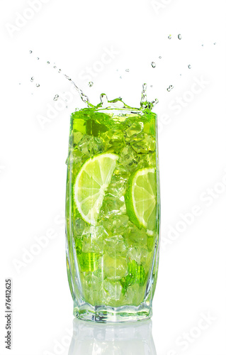 refreshing cocktail with mint and lime