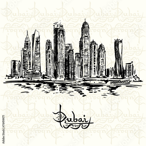 Dubai - hand drawn illustration