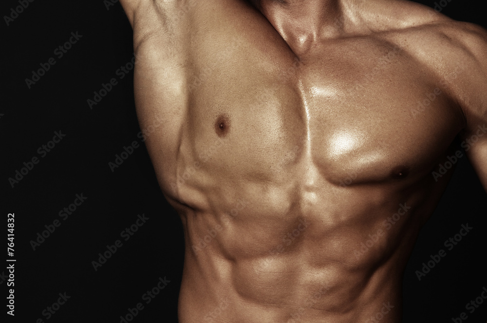 Body of muscular man