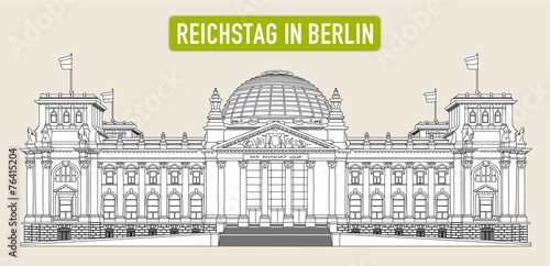 Reichstag in Berlin als Vektor