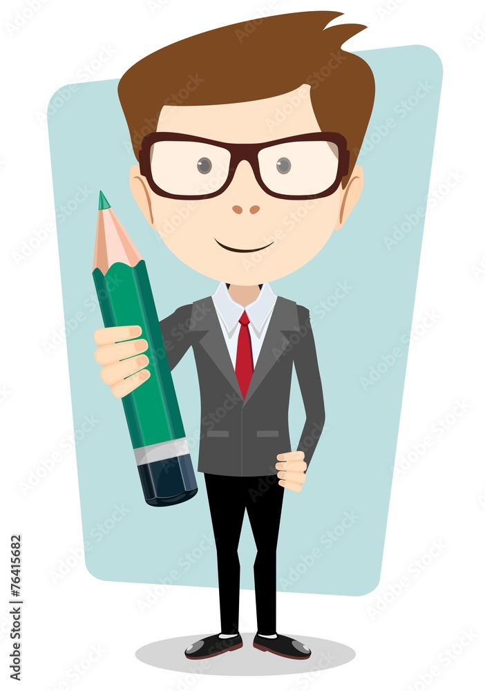 Teacher with a pencil to correct and study, vector illustration Teacher with a pencil to correct and study, vector illustration