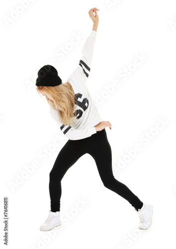 Hip hop dancer dancing isol...