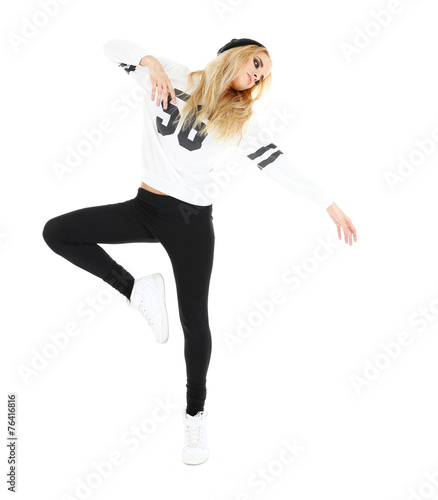 Hip hop dancer dancing isol...
