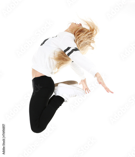 Hip hop dancer dancing isol...