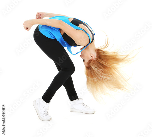 Hip hop dancer dancing isol...