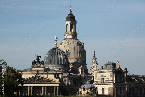 Frauenkirche and the Academy of Fine Arts in Dresden, Saxony, Ge