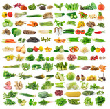 set of vegetable on white background