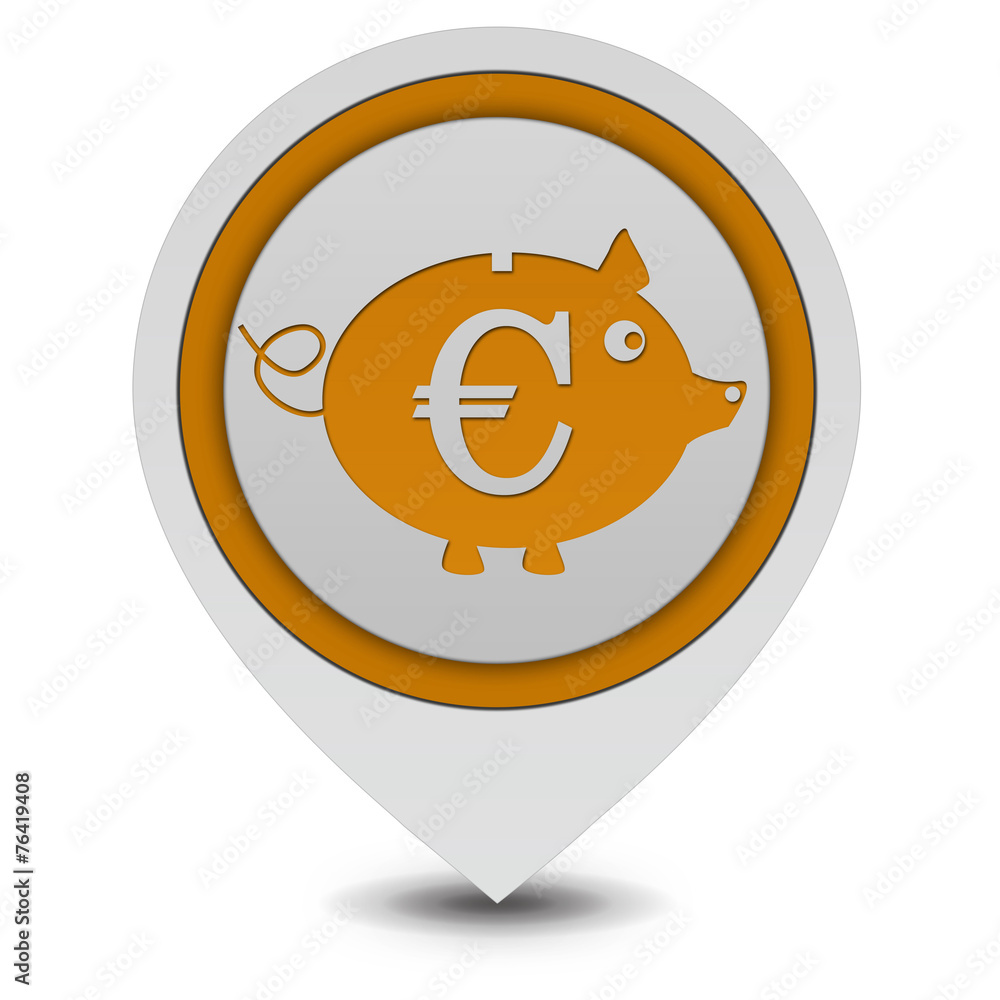 euro pig pointer icon on white background euro pig pointer icon on white background