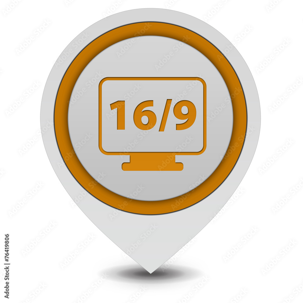 16/9 movie pointer icon on white background 16/9 movie pointer icon on white background