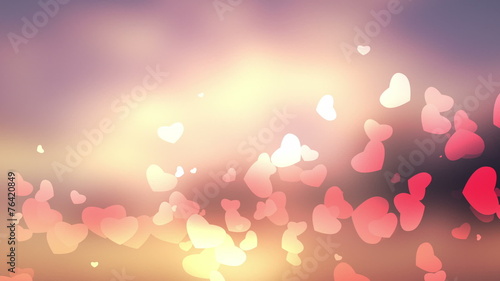glittering heart on bokeh video background loop