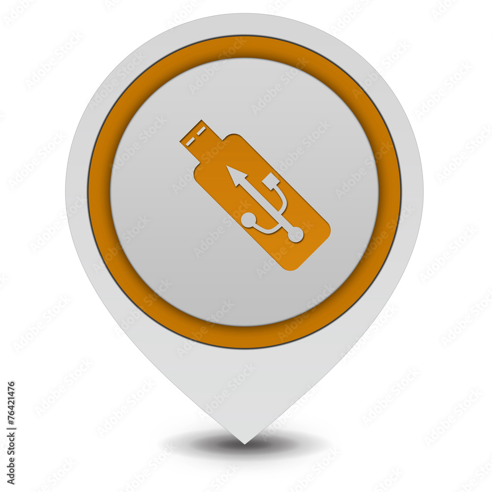 Usb pointer icon on white background Usb pointer icon on white background