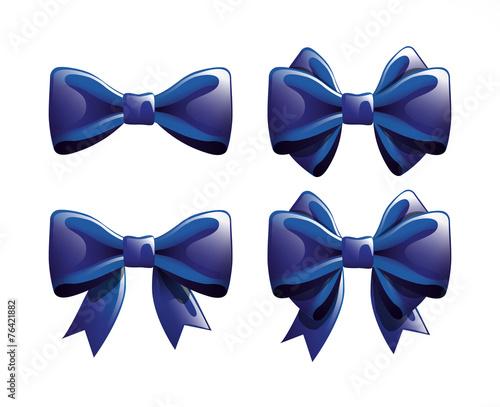 Conjunto de lazos azules realísticos. Vector