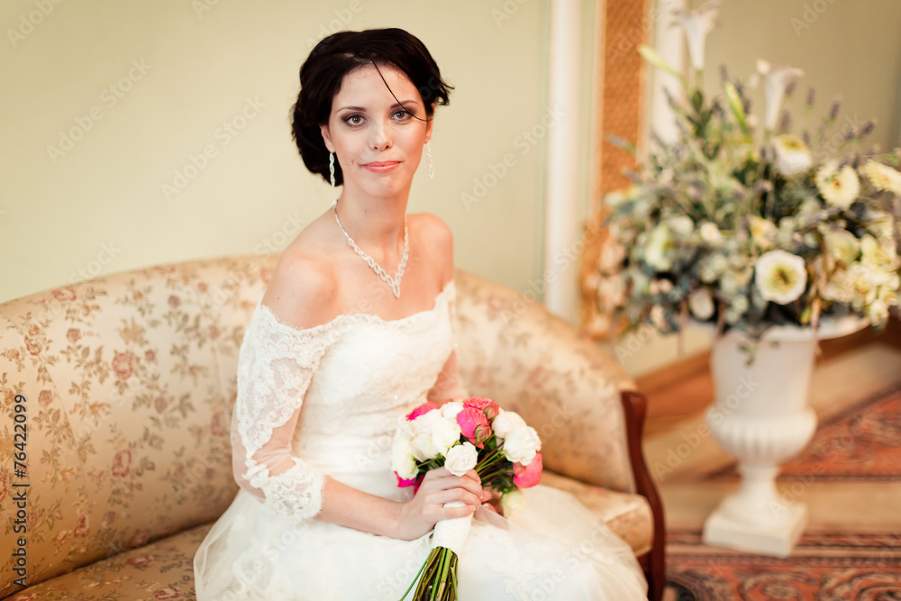 portrait of beautiful bride in luxury interior portrait of beautiful bride in luxury interior