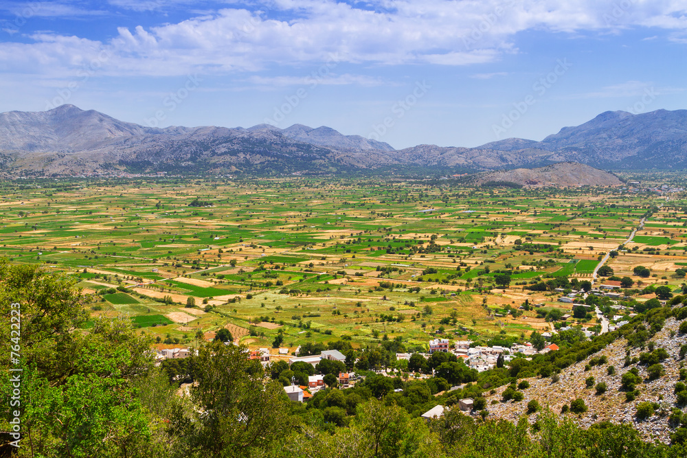 Agriculture and farming Lasithi plateau on Crete, Greece