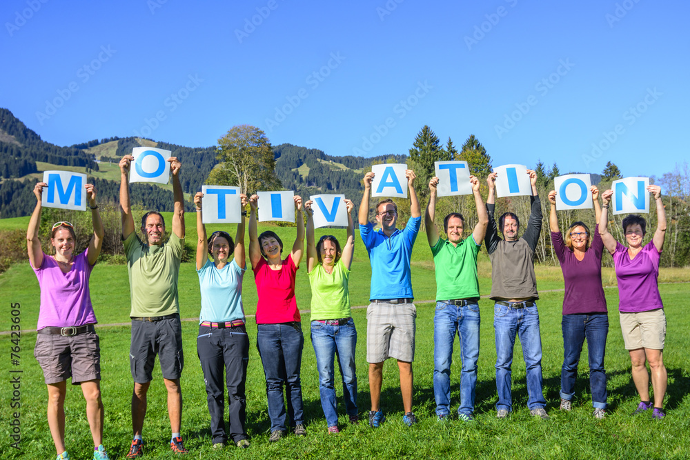 Obraz premium motiviertes Team