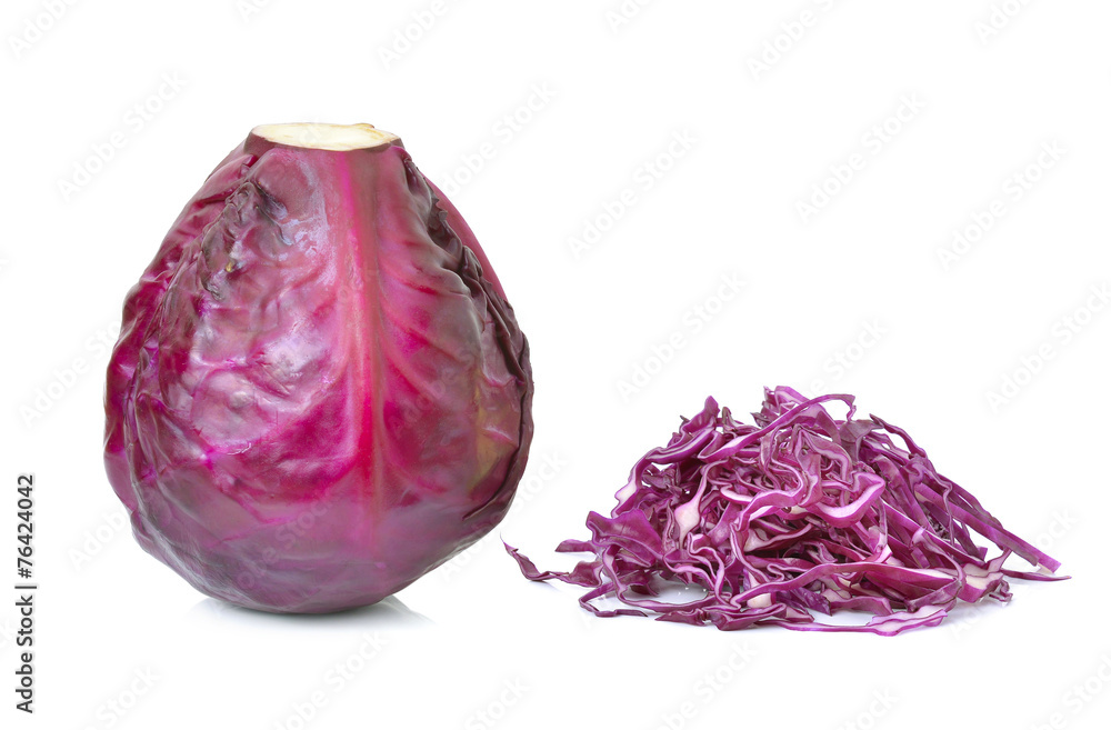 Red cabbage on white background Red cabbage on white background