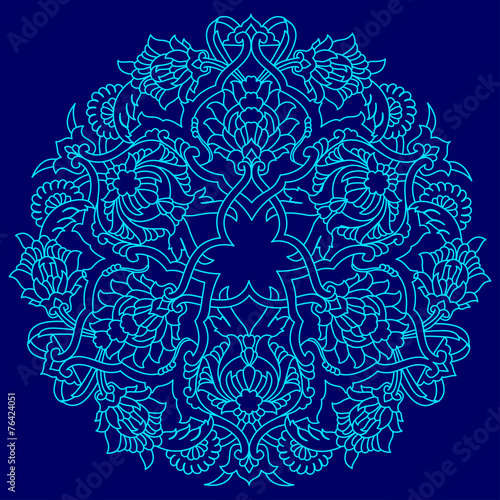 blue lines artistic ottoman pattern series fifty five