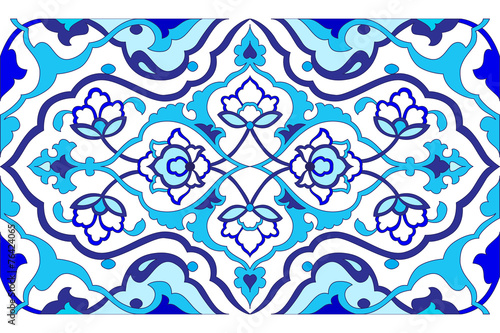 blue artistic ottoman pattern series fifty six