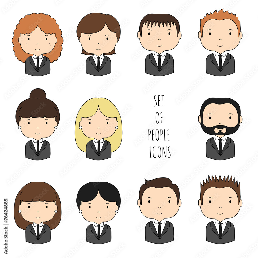 Set of colorful office people icons. Businessman. Businesswoman Set of colorful office people icons. Businessman. Businesswoman