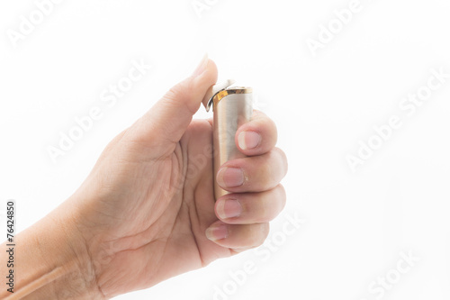 silver lighter isolated on white background