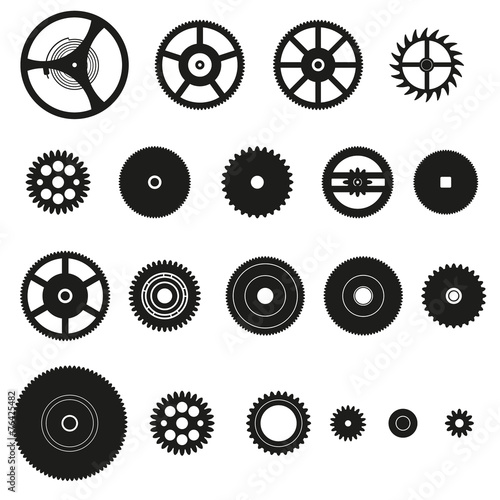 various cogwheels parts of watch movement eps10
