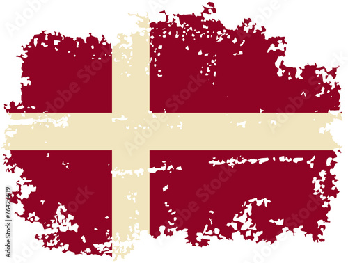 Wallpaper Mural Danish grunge flag. Vector illustration.