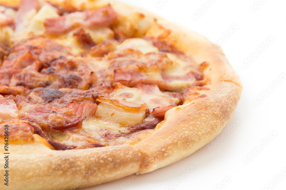 hawaiian pizza isolated on white background hawaiian pizza isolated on white background