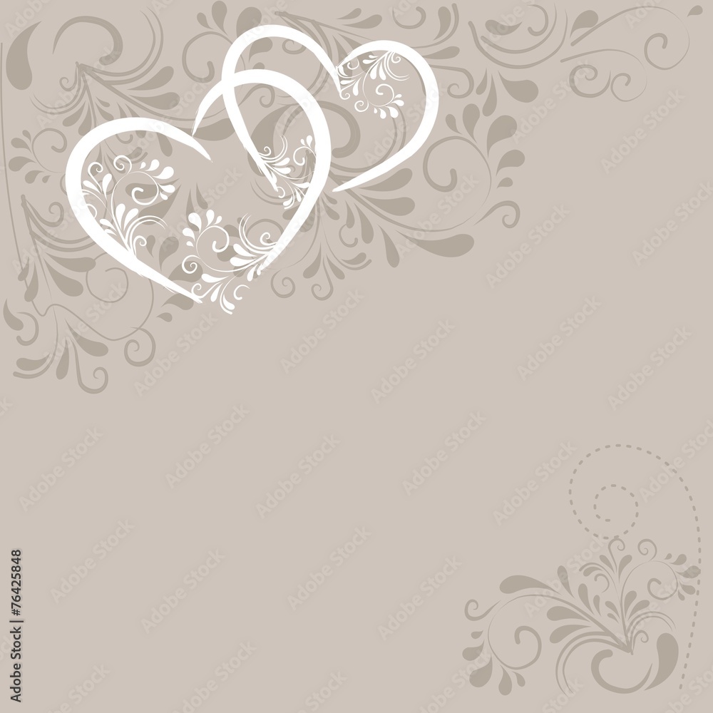 Hintergrund mit Ornamenten und Herzen Hintergrund mit Ornamenten und Herzen