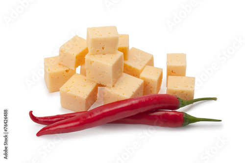 cheese and chili peppers