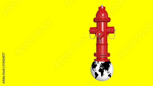 fire hydrant on the globe photo