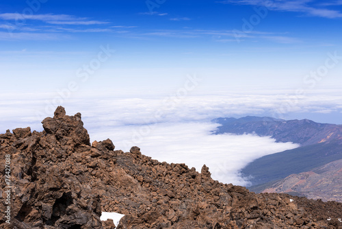 On top of Taide volcano above clouds Tenerife photo