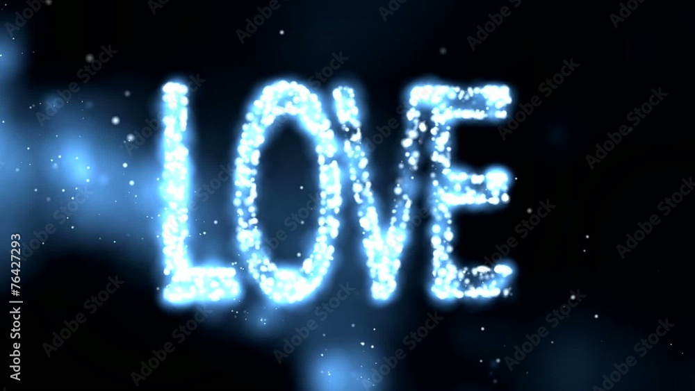 LOVE abstract blue animation background. LOVE abstract blue animation background.